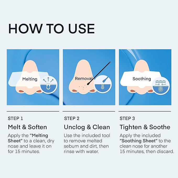 TEREZ & HONOR Korean Melting Pore Strips Blackhead Remover 5 Kits - Sebum Softener, Pore Minimizer Strips - Hypoallergenic Tested, 3-Step Pore Refining Sets-Velvo Beauty