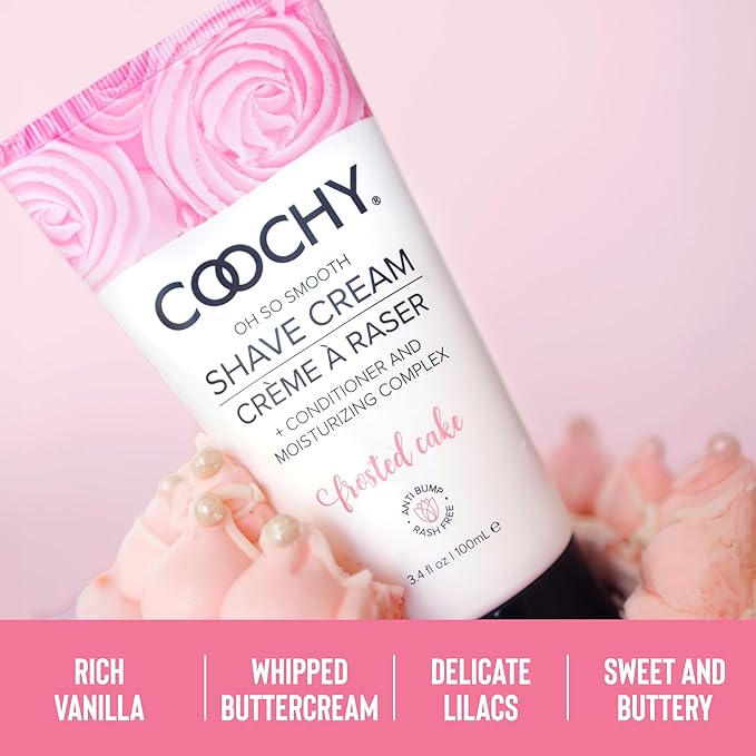 Coochy Shave Cream - Moisturizing Shave Lotion - Gentle Intimate Shaving Cream - For Bikini Area, Underarms, Legs & More - Rash-Free, Hydrating Formula - 12.5 oz, Frosted Cake-Velvo Beauty