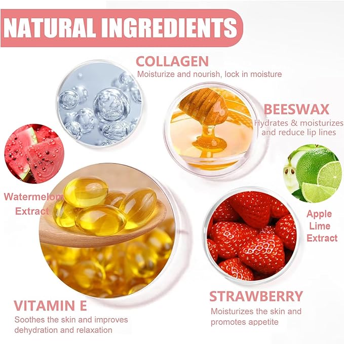 3 PCS Lip Balm Honey Pot, Honey & Apple Lime & Watermelem Lip Mask Vitamin E & Moisturizing Propolis Sleeping Lip Mask Prevention Dry and Cracked Lip Scrubs Exfoliator, Christmas Gifts-Velvo Beauty