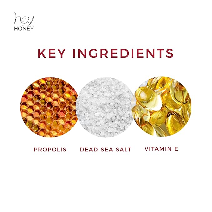 Hey Honey Skincare Propolis and Dead Sea Salt Microdermabrasion Facial Scrub For Sensitive Skin | Non-Abrasive Exfoliating Aimed Brighten Acne Scars, Remove Blackheads & Dead Skin Cells | 2.2 oz-Velvo Beauty