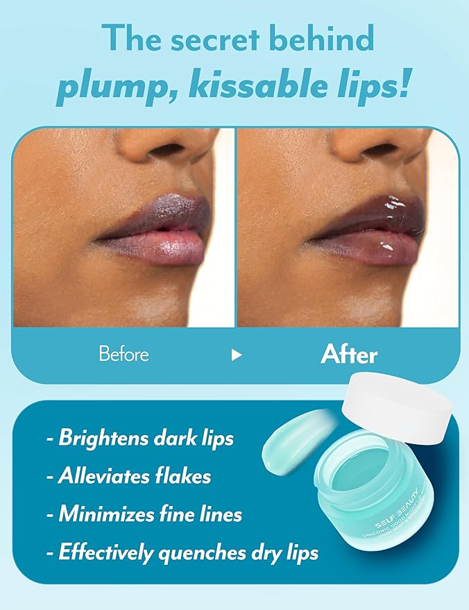SelfBeauty Lip Mask - Cool Mint Rosemary, Vegan Lip Balm, Daily Lip Moisturizer, Overnight Hydrating Lip Treatment with Cool Mint, Lip Scrub Exfoliator Intensive Lip Repair, 0.51fl.oz-Velvo Beauty
