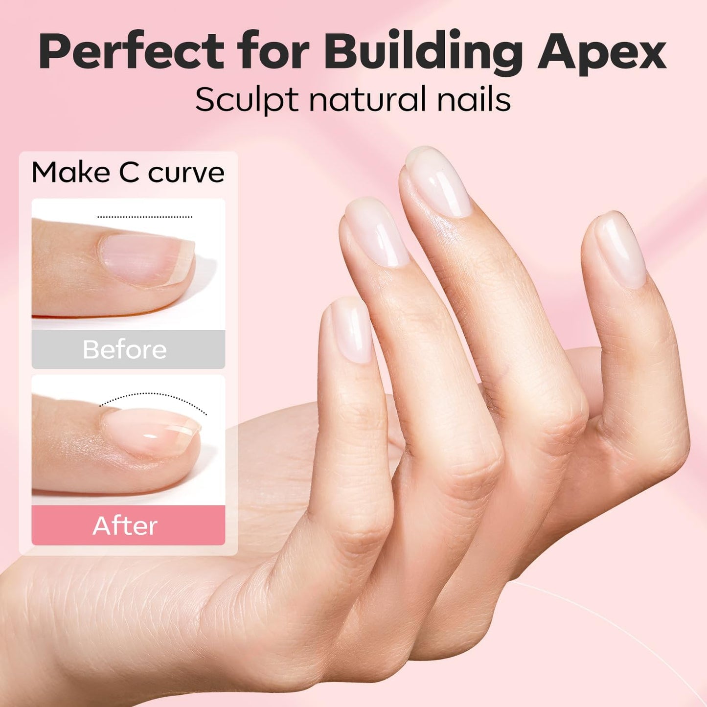 modelones Nail Dehydrator and Primer with Builder Nail Gel, 3Pcs Cover Nude Pink LED Gel Builder Polish Base Coat Prep Dehydrate & Bond Primer for Apex Building Thickening 10ml Home DIY Salon-Velvo Beauty