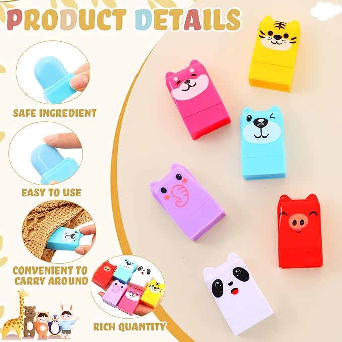 12 Pcs Farm Animals Birthday Lip Balm Gifts for Baby Shower Prizes Gift Baby Shower Favors Genger Reveal Gifts Zoo Theme Birthday Party Favors for Preschool Toddler Boy Girl Classroom Prizes-Velvo Beauty