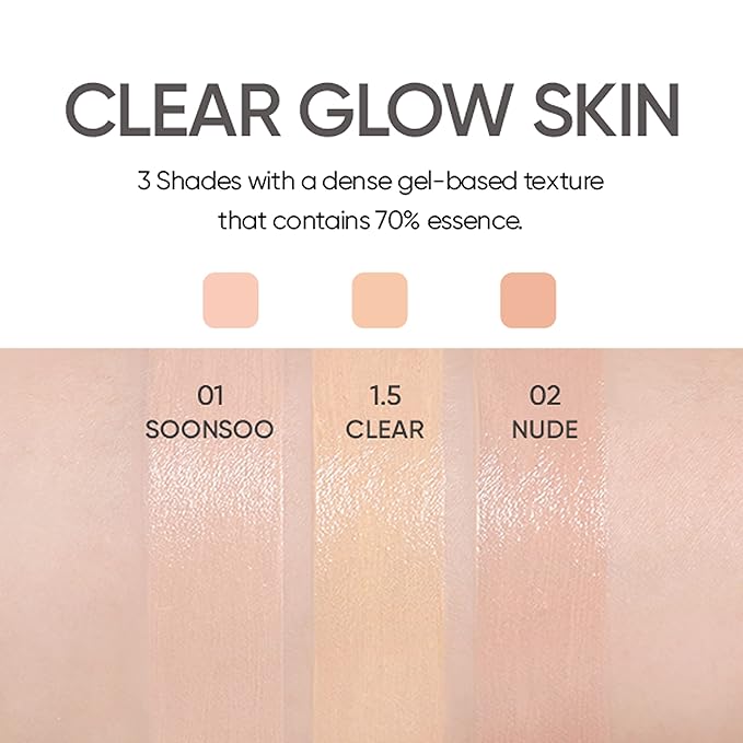 AMUSE Dew Jelly Vegan Cushion Foundation 01 SOONSOO | dewy, glow, long-lasting, double coverage, clean beauty, lightweight, natural look, foundation for sensitive skin, hydrating cushion-Velvo Beauty