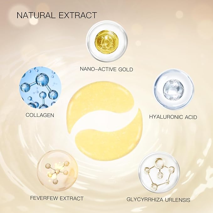 Under Eye Patches for Puffy Eyes: 60PCS Collagen Eye Gels Pads - 24K Gold Under Eye Mask - Reduce Dark Circles & Bags - Skin Eye Care Products-Velvo Beauty