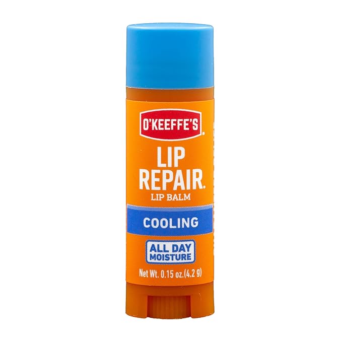 O'Keeffe's Cooling Relief Lip Repair Lip Balm for Dry, Cracked Lips, Stick, (Pack of 3)-Velvo Beauty