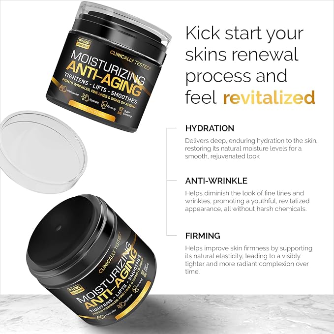 Men's Face Cream Moisturizer - Anti-Aging Cream For Men, Collagen, Retinol & Hyaluronic Acid - Day & Night - Facial Skin Care- Anti Wrinkle 1.7 oz-Velvo Beauty