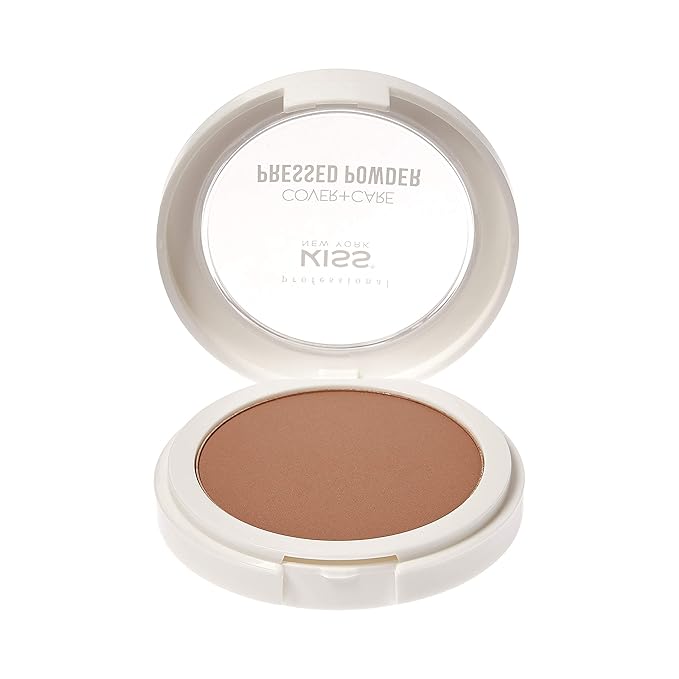 KISS Cover and Care Acne Control Pressed Powder Shine Free Face Light Weight Makeup Setting Powder - APP415 (Mocha)-Velvo Beauty