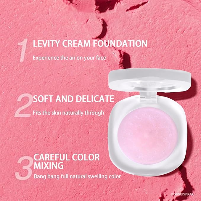 Color Changing Blush,3-in-1 Warm Change Blush,Pink Cream Blush,Transparent Crystal Color Changing Magic Gel,Blush PH Temperature Changing Long Lasting Blendable Natural Finish for All Skin Tone(01+02)-Velvo Beauty
