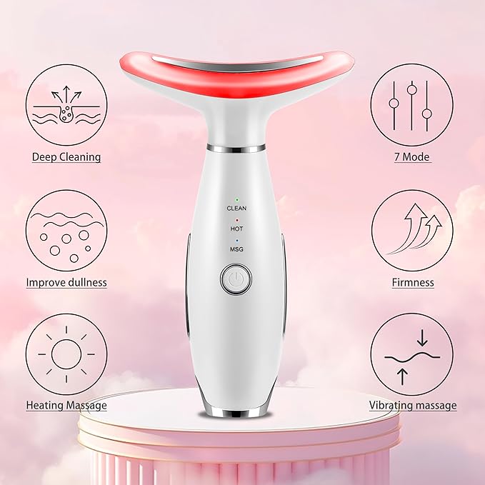 7-in-1 Red-Light-Therapy-for-Face and Neck, Face Neck Massager for Daily Skin Care Routine-Velvo Beauty