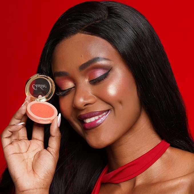 Oulac Luminisers Powdery Blusher for Cheeks Face Glow,Brighten Skin As Highlighter Makeup, Shimmer Blusher,Buildable and Vegan Cosmetics,4.8g F09 Summer Flame-Velvo Beauty