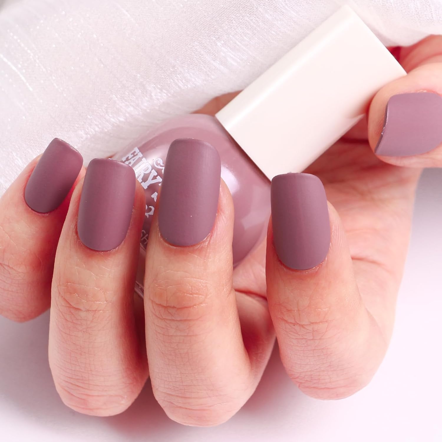Matte Nail Polish Quick Dry Nail Lacquer for Nail Art Varnish, Mist Effect Matte Finish Velvet Nail Polish, 0.35 fl oz (Glamour Purple-24, 10 ML)-Velvo Beauty