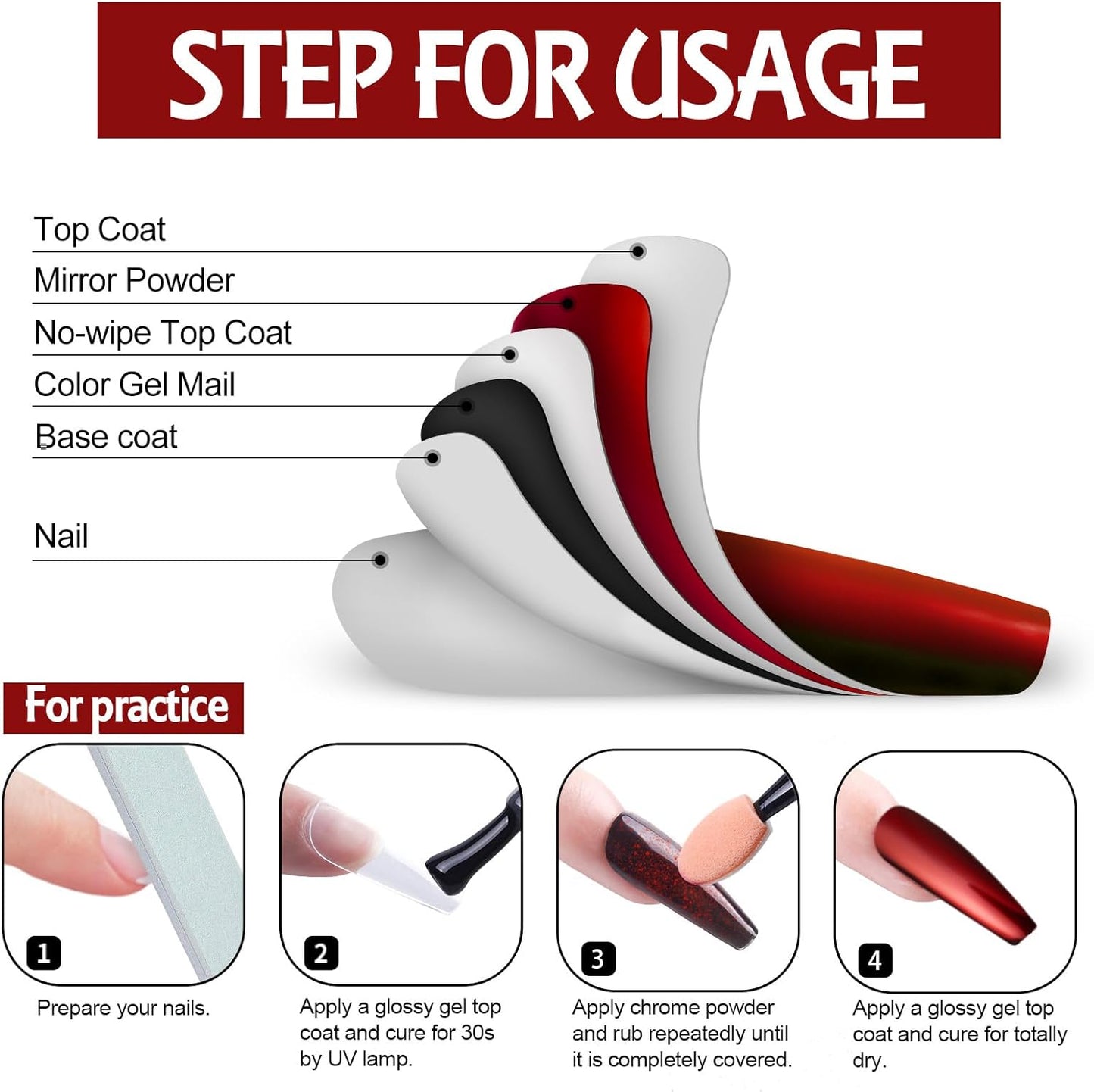 Artdone 16Jars Chrome Nail Powder Magic White Pearl Kit Mirror Effect Silver Metallic Holographic Dip Nail Powder for Resin Craft & Nail Art Fimo, Decoration Iridescent Aurora Mermaid Pigment-Velvo Beauty