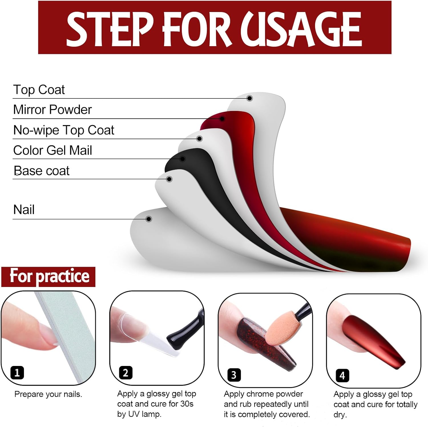 Artdone 16Jars Chrome Nail Powder Magic White Pearl Kit Mirror Effect Silver Metallic Holographic Dip Nail Powder for Resin Craft & Nail Art Fimo, Decoration Iridescent Aurora Mermaid Pigment-Velvo Beauty