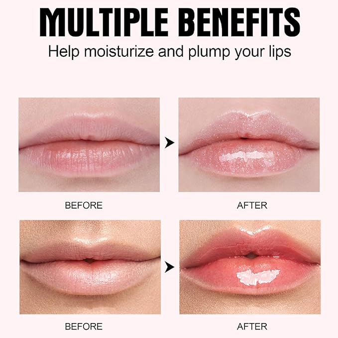 Lip Plumping Booster, Plumping Lip Oil with Chili Extract, Plump & Pout Lip Plumper, Slightly Spicy Lip Plumping Gloss, Fuller Lips Instantly, Hydrating, High-Shine-Velvo Beauty