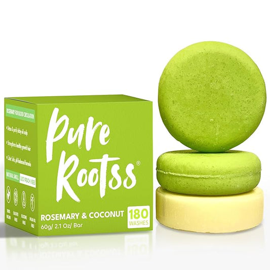 Rosemary Shampoo and Conditioner Bar Set 3 - Hair Growth, Regrowth, and Anti Hair Loss - Natural Solid Shampoo Bars for Women with Straight, Curly Hair for Thinning, Thickening Sulfate & Silicone free-Velvo Beauty