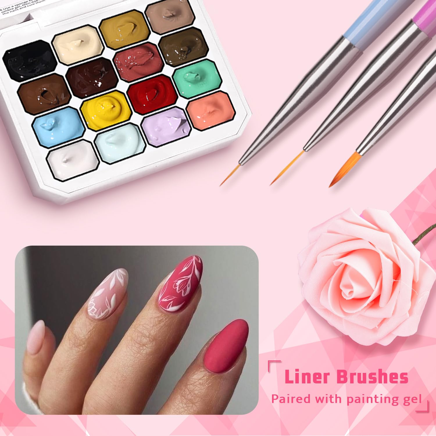 Sponge Pat Paint Nail Gel, Ombre Nails Gradient Gel Nail Blush Blooming Aura Nails Drawing Stripper Floral Painting DIY Nail Art, No Wipe, UV/LED Curing (16 Colors H)-Velvo Beauty