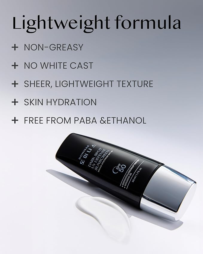 SPF 50 DOMINAS Sunscreen (Pack of 2, 1.7fl oz*2) - Korean Skin Care, UV Defense Sunblock, No White Cast, Non-Greasy, Hydrating, Lightweight Protection for Face & Body, Niacinamide, Sun Cream-Velvo Beauty