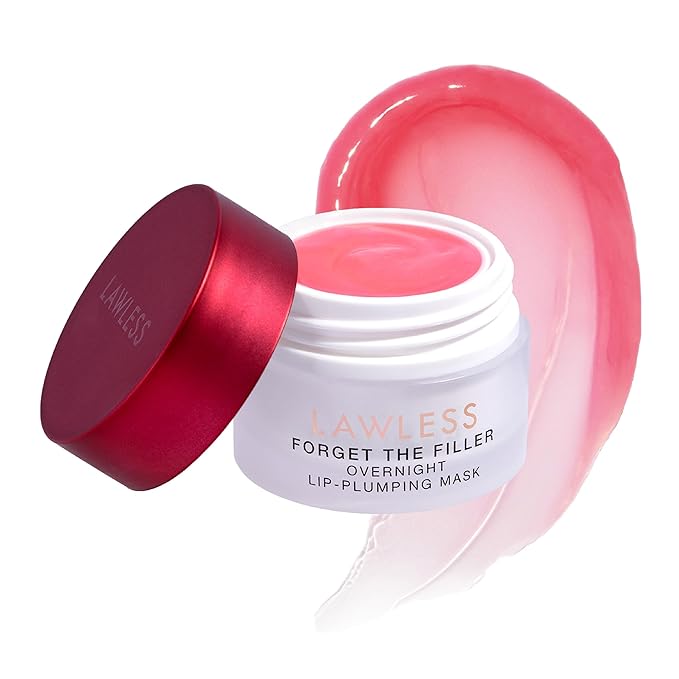 LAWLESS Forget the Filler Lip Mask - Candy Apple - Premium Overnight Lip Plumping Treatment with Natural Ingredients Designed to Plump, Hydrate, and Smooth Lips - 0.28 oz-Velvo Beauty