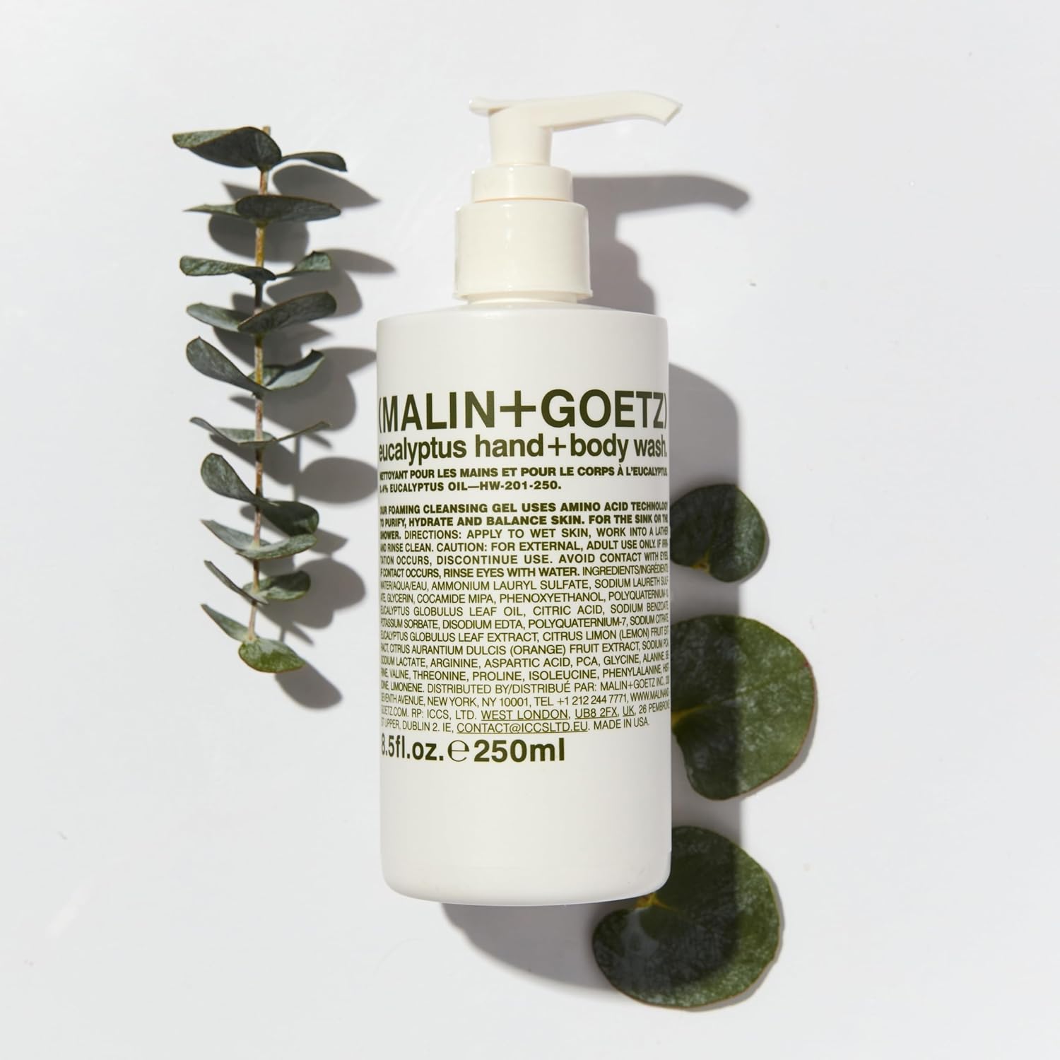 MALIN+GOETZ Eucalyptus Hand + Body Wash – natural hydrating soap,cleansing and purifying for all skin types, prevents stripping or irritation on sensitive skin. Cruelty-free. 8.5 fl oz-Velvo Beauty