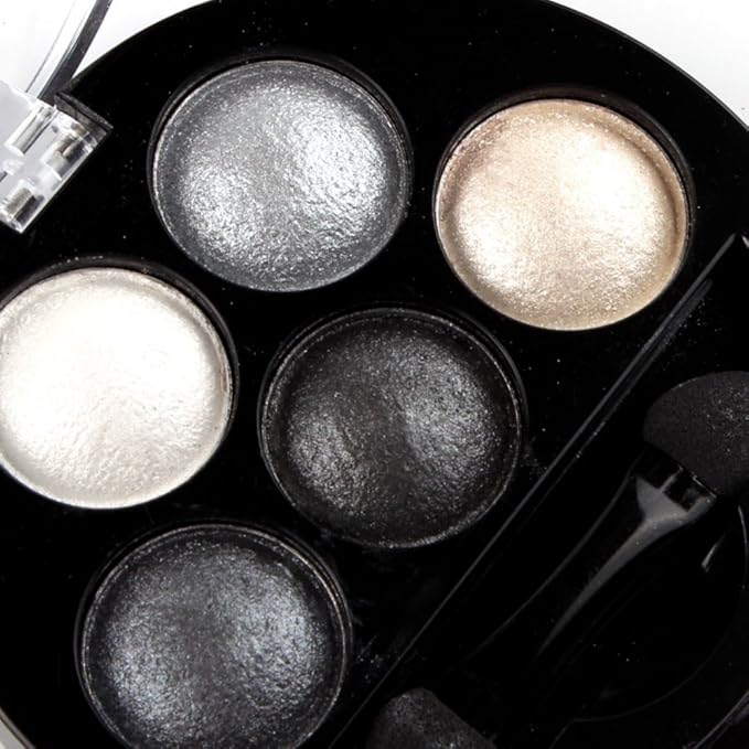 Mallofusa 5 Colors Eye Shadow Powder Metallic Shimmer Eyeshadow Palette (Galaxy Silver) 4.7oz-Velvo Beauty