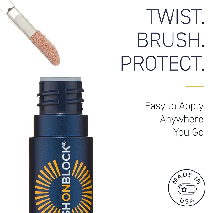 Brush On Block Sun Shine Protective Lip Oil SPF 30, Mineral Protection from UVA/UVB & Blue Light, Hydrating, Cruelty-Free, Gluten-Free, & Vegan, Nude-Velvo Beauty
