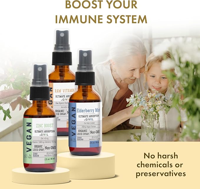 Immunity Pack Liquid Vitamins (Pack of 3) Sambucus Nigra Elderberry Mist, Zinc Boost Mist and Vitamin C Mist (Extra Strength) - Natural Immune System Support - Non-GMO Gluten-Free - 240 Days Supply-Velvo Beauty