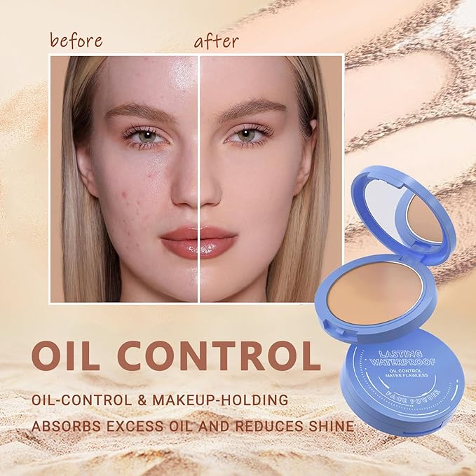 Oil Control Face Pressed Powder,Matte Smooth Flawless Setting Powder Makeup,Waterproof Long Lasting Finishing Powder,Cruelty Free Lightweight Face Cosmetics,0.35Oz(NATURAL BEIGE)-Velvo Beauty