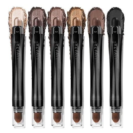 Brown Eyeshadow Stick Makeup 6PCS Set, Neutral Eyeshadow Palette Metallic Shimmer Matte Cream Eye Shadow Eyeliner Brightener Pencil Crayon - TAUPE MAUVE-Velvo Beauty