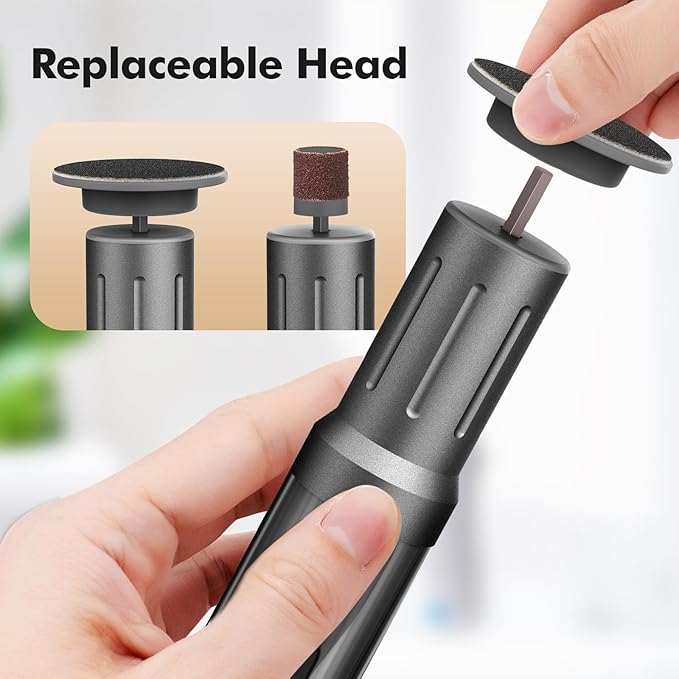 Electric Foot Callus Remover Cordless Electric Foot Filer Kit with 6Speeds Chagring Dock Callus Remover for Women Men Feet and Nail(Black)-Velvo Beauty