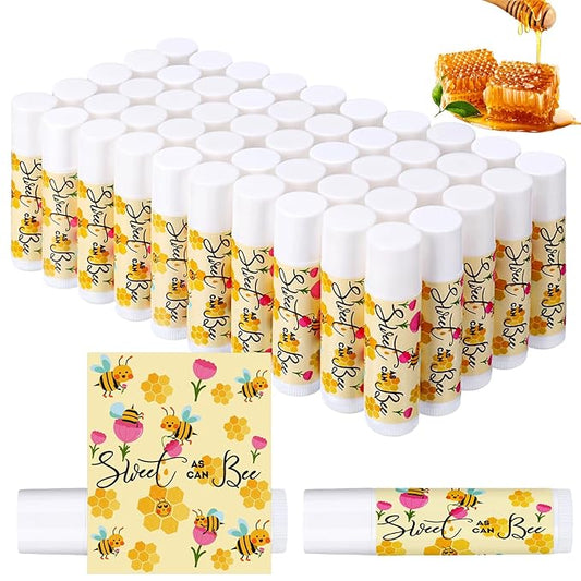Loopeer 50 Pcs Sweet as Can Bee Theme Baby Shower Decorations Bee Theme Baby Shower Favors Lip Balm Gift for Guest Gender Reveal Party Supplies for Kid Women-Velvo Beauty