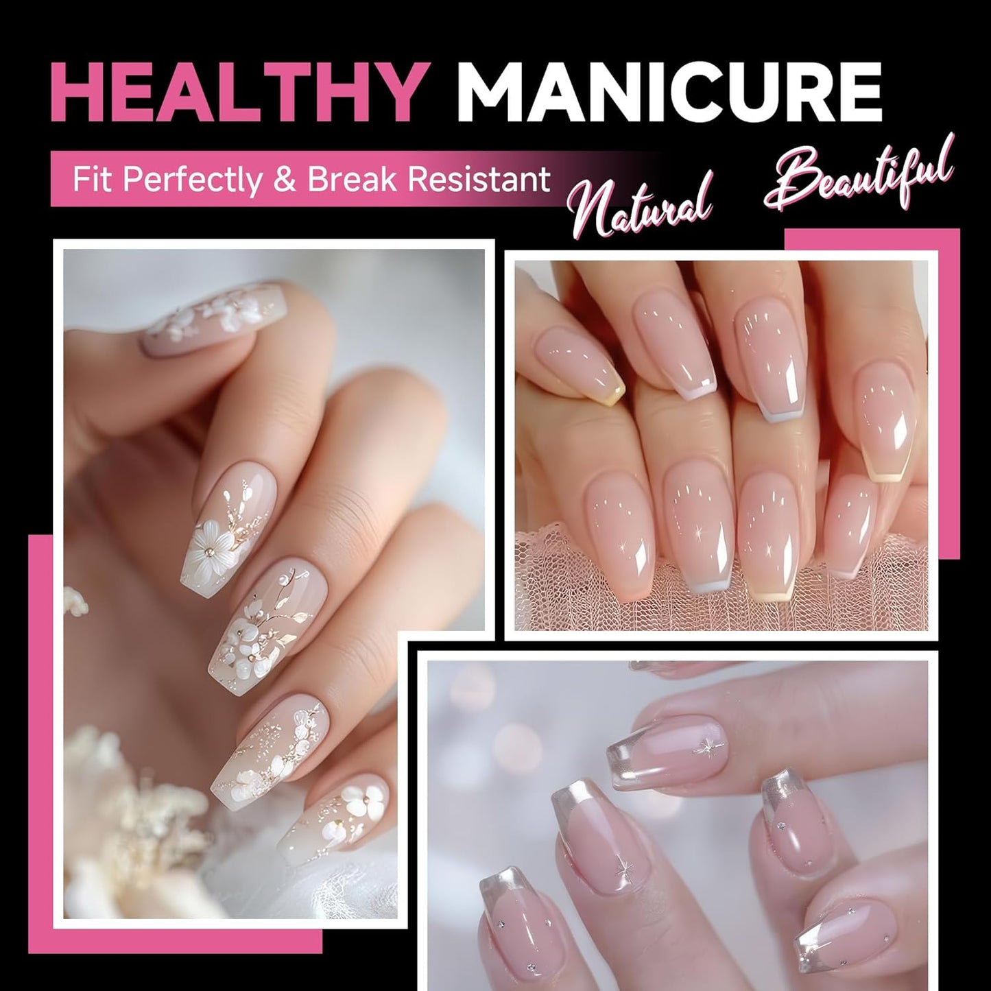 UNA GELLA Short Coffin Nail Tips, 600Pcs Short Coffin Gel Nails Tips Pre Etched 12 Sizes Soft Gel Fake Nails Tips Pre-file Full Cover for Nail Extension Home DIY Salon with Box-Velvo Beauty