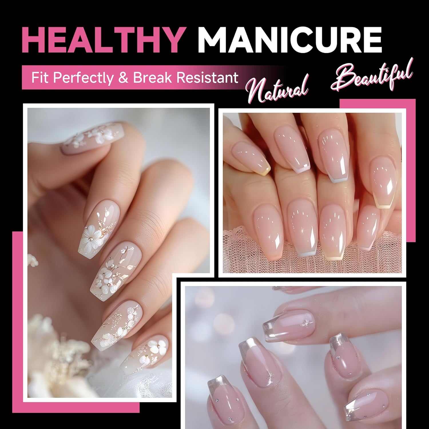 UNA GELLA Short Coffin Nail Tips, 600Pcs Short Coffin Gel Nails Tips Pre Etched 12 Sizes Soft Gel Fake Nails Tips Pre-file Full Cover for Nail Extension Home DIY Salon with Box-Velvo Beauty