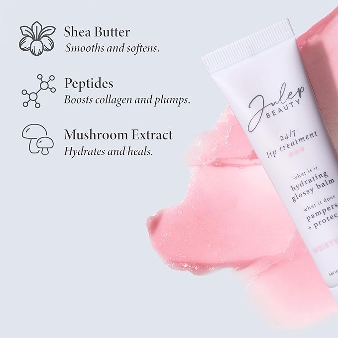 Julep 24/7 Lip Treatment – Hydrating & Glossy Lip Balm and Lip Sleeping Mask with Shea Butter – Moisturize, Protect & Soothe – Vegan & Cruelty-Free - Sheer Nude-Velvo Beauty