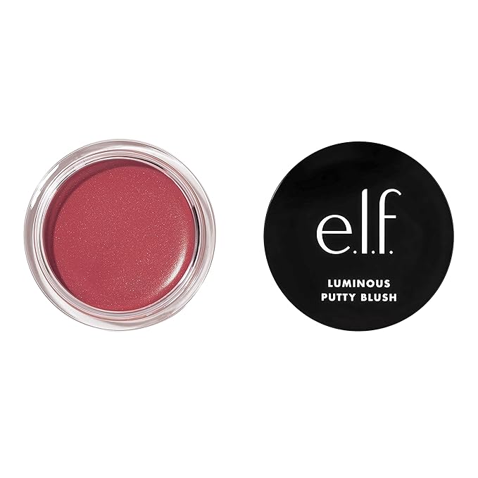 e.l.f. Luminous Putty Blush, Putty-to-Powder, Buildable Blush With A Subtle Shimmer Finish, Highly Pigmented & Creamy, Vegan & Cruelty-Free, St. Barts-Velvo Beauty