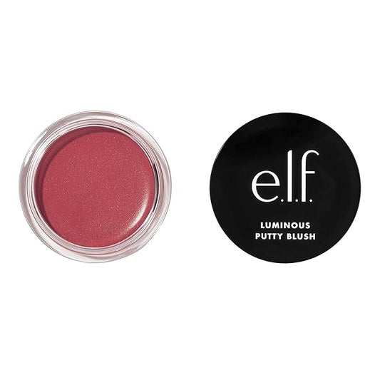 e.l.f. Luminous Putty Blush, Putty-to-Powder, Buildable Blush With A Subtle Shimmer Finish, Highly Pigmented & Creamy, Vegan & Cruelty-Free, St. Barts-Velvo Beauty