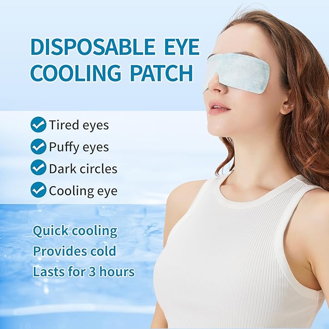 Disposable Instant Cooling Gel Eye Masks, Soothing Relief for Tired Eyes & Cooling Sensation, Eye Patches for Puffy Eyes,10 Packs-Velvo Beauty