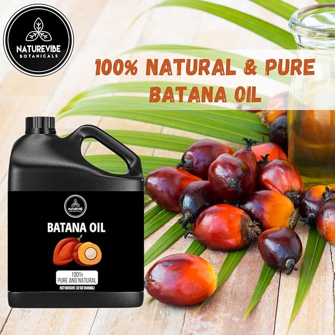 Naturevibe Botanicals Batana Oil 32 Ounces | 100% Pure and Natural | Great for Skin Care and Hair Care-Velvo Beauty