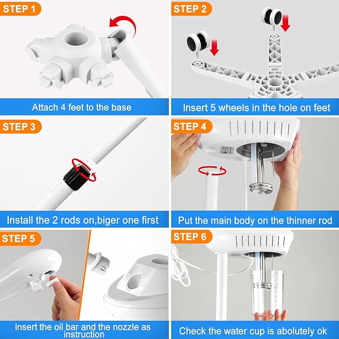 Professional Facial Steamer, Face Steamer on Wheels, SPA Ozone Steamer, Standing Face Steamer for Spa, Salon and at Home Use-Velvo Beauty