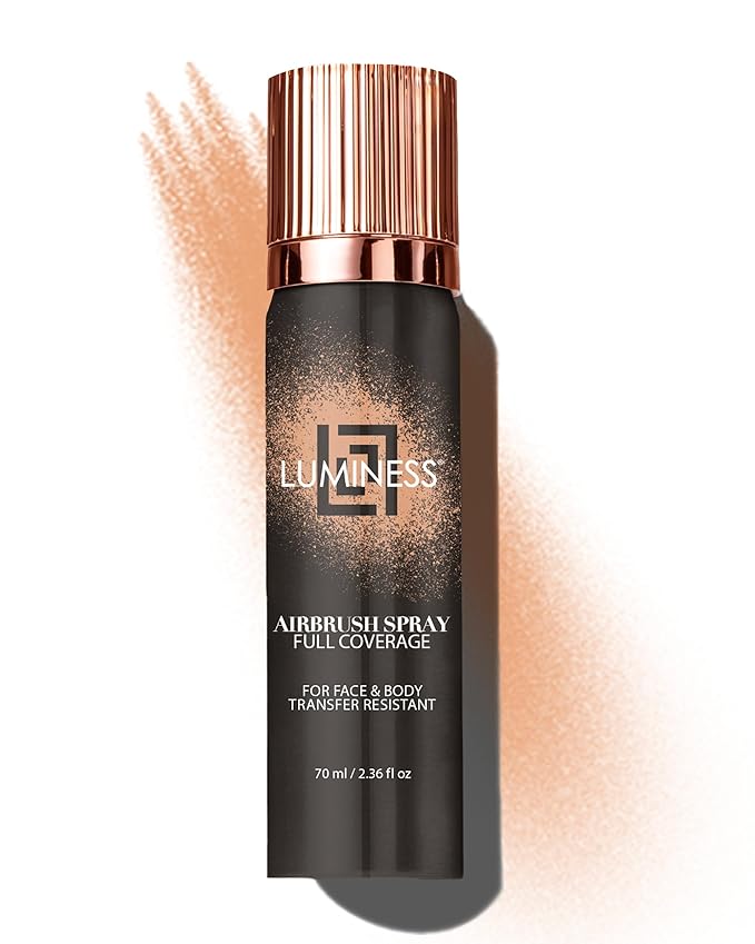 LUMINESS Spray Airbrush Foundation Makeup, Medium Shade 040 - Lightweight, Full Coverage Foundation for Face, Neck, & Body - Concealer for Seamless Blending, Natural-Looking Finish, 2.36 fl oz-Velvo Beauty