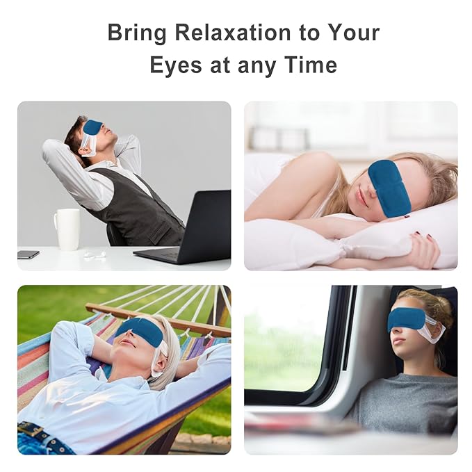 5PCS Steam Eye Mask, Relieve Eye Fatigue, Can be Used for Eye Relaxation, Jet Lag or Insomnia, Disposable Heated Steam Eye Mask, Rich in Nutrients Heated to Promote Absorption (Fragrance-Free)-Velvo Beauty