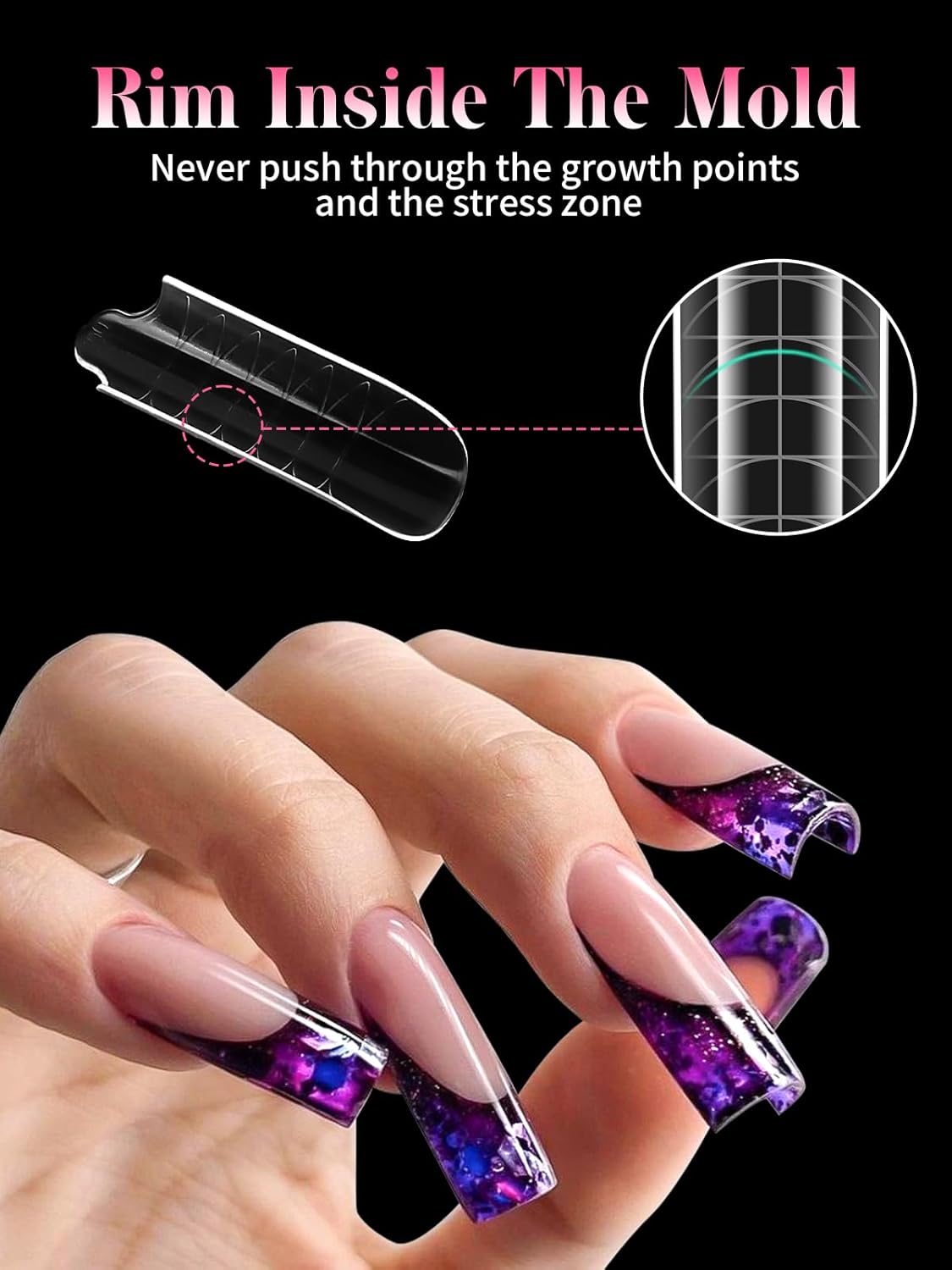 EBANKU Dual Nail Forms for Poly Extension Gel, 150 PCS Clear Square Nail Molds Reusable 15 Sizes Nail Extension Forms for Builder Gel Manicure Design Salon DIY-Velvo Beauty