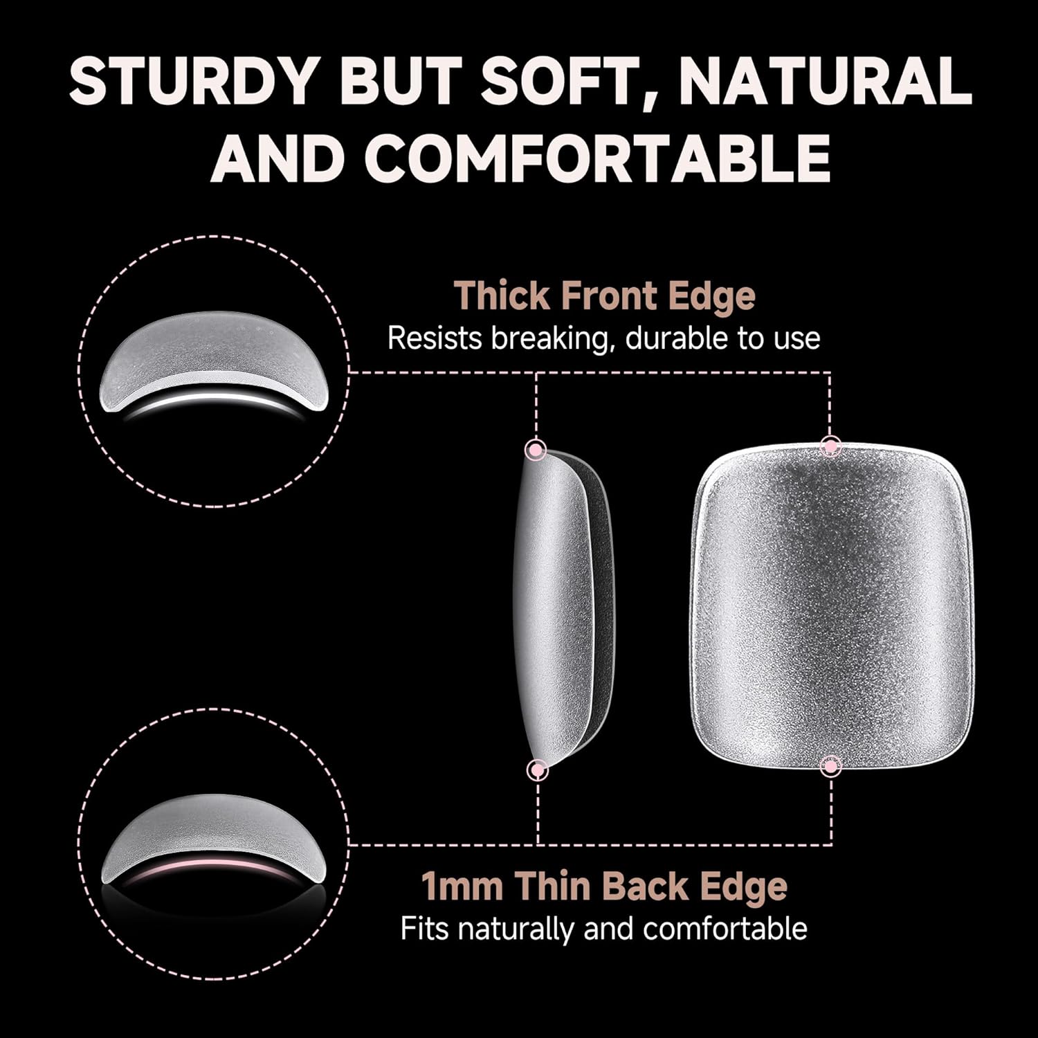 UNA GELLA Toe Nail Tips Full Cover, 216 Pcs Square Round Toe Nail Press Ons Clear Pre-Shape Gel Toe Nail Tips Double Matte Acrylic Fake Toenails Extensions DIY Home Nail Salon for Women, 15 Sizes-Velvo Beauty