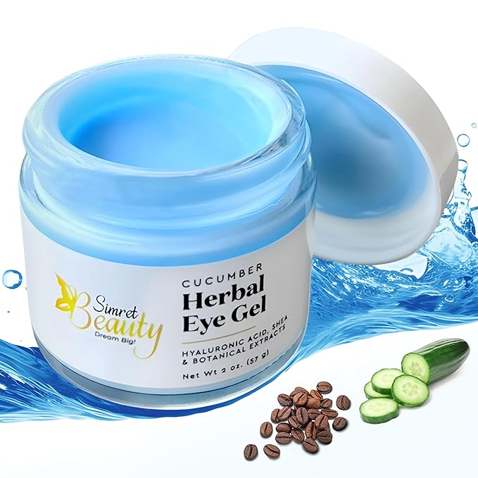 Eye Cream for Dark Circles, Anti-Aging Herbal Eye Gel with Hyaluronic Acid, Caffeine, Coffee, and Shea - Best for Puffiness, Wrinkles, and Fine Lines-Velvo Beauty