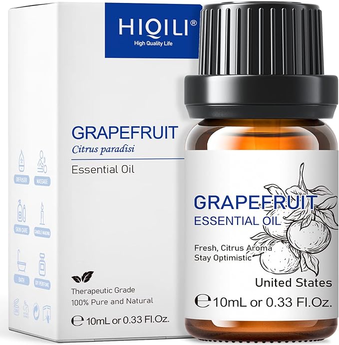 HIQILI Grapefruit Essential Oil, for Diffuser, Skin Care, 100% Pure and Natural - 0.33 Fl Oz-Velvo Beauty