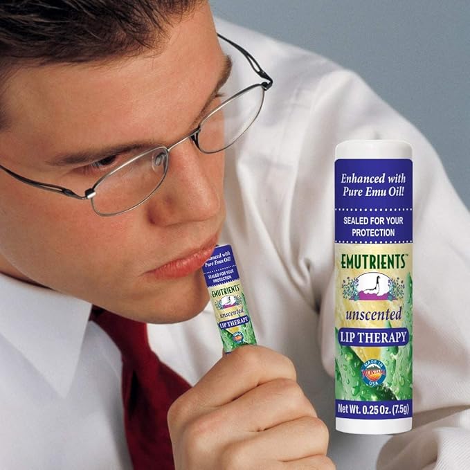 Montana Emu Ranch Natural Lip Balm 0.25 Ounce - Unscented - Made with Pure Emu Oil-Velvo Beauty