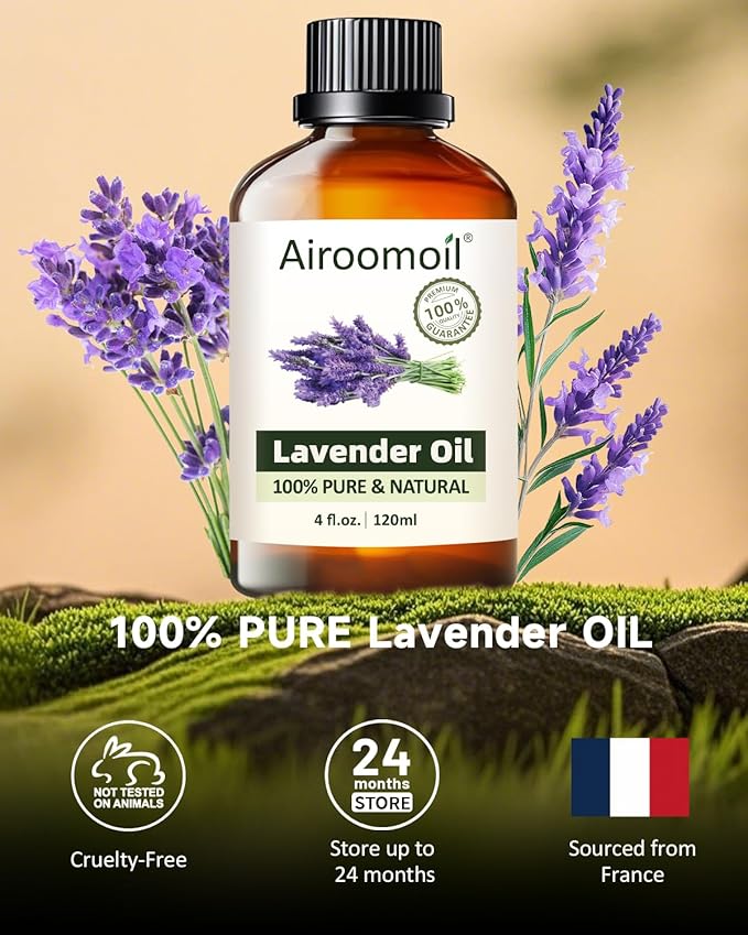 Premium Lavender Essential Oil for Relaxation DIY Diffusers Candles Nails Soaps Shampoo Scented Oil 4 Fl Oz-Velvo Beauty