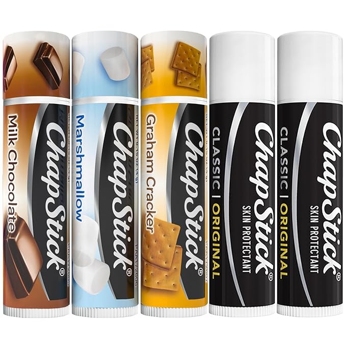 ChapStick Lip Care Bundle – S’Mores Collection + Classic Original Lip Balm, 0.15 Oz Ea (5 Piece Set)-Velvo Beauty