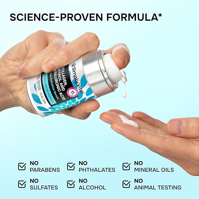 SimplyVital Moisturizer for Neck & Décolleté – With Collagen, Retinol, Peptides & Hyaluronic Acid – Anti-Aging Hydration – Made in USA – 1 fl.oz-Velvo Beauty