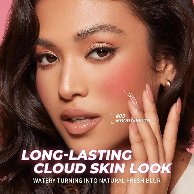 4 Colors Liquid Blush Makeup Kit, Long Lasting Pigmented Natural Matte Face Blush Cream Gel, Lightweight, Blendable, Cruelty Free Women Face Cosmetics Set 4Pcs-Velvo Beauty